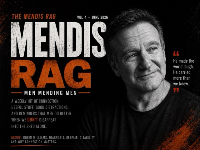 The Mendis Rag Vol 4 hero image featuring Robin Williams theme
